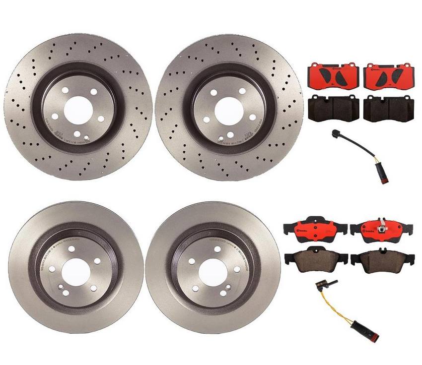 Brembo Brake Pads and Rotors Kit Front and Rear (350mm/320mm